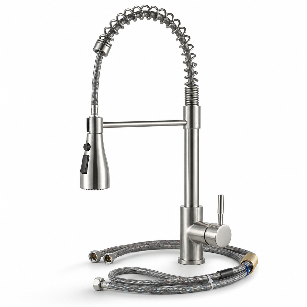 Grifo De Cocina Extraíble 360 Grados Con Ducha Extensible Acero Inoxidable