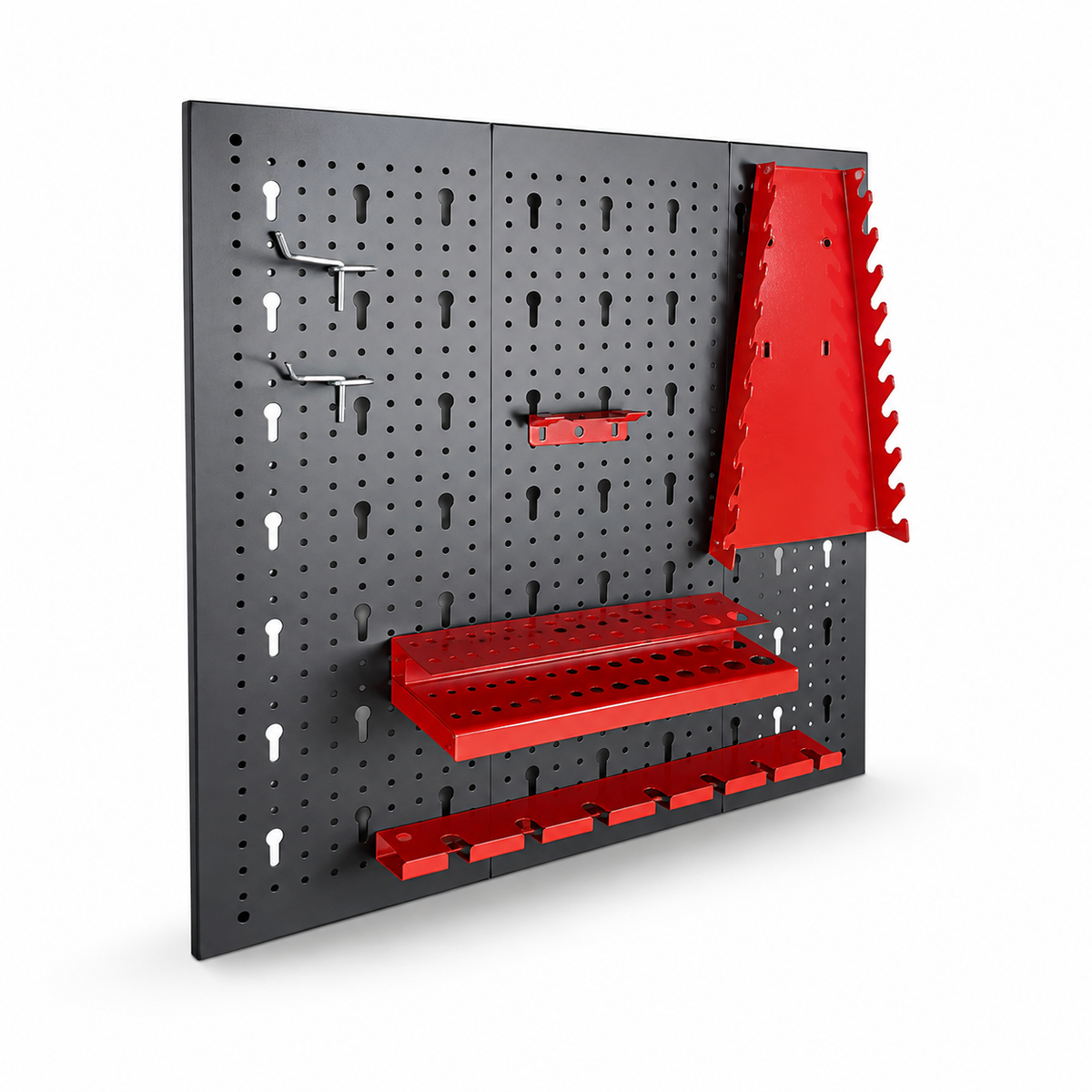 Metall-Organizer-Panel für Werkzeuge mit Haken und Halterungen