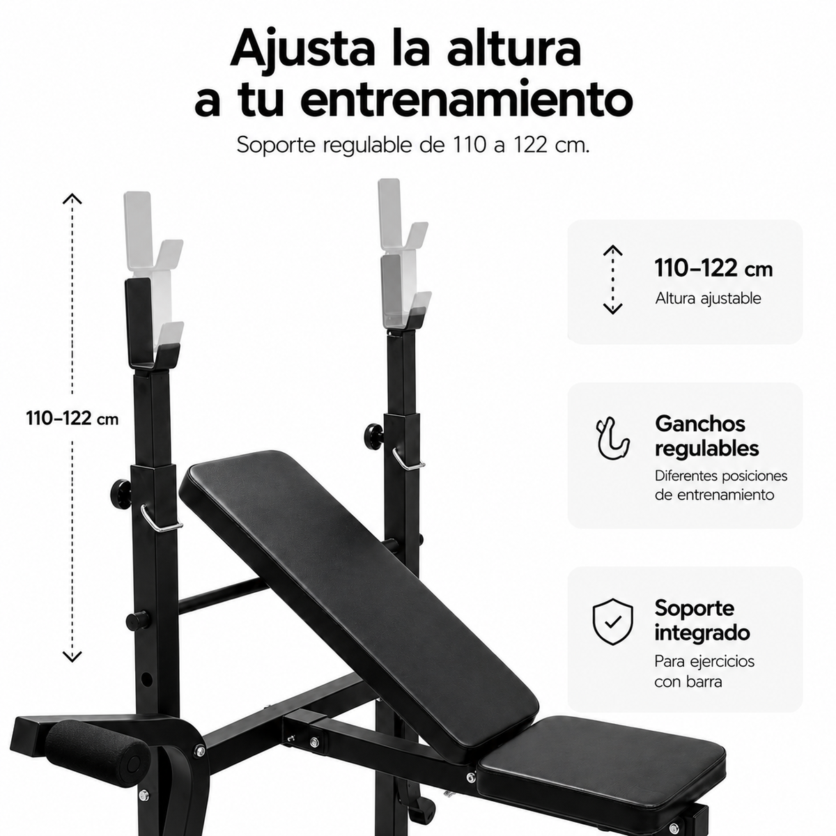 Banc de musculation avec support de barre réglable presse à banc
