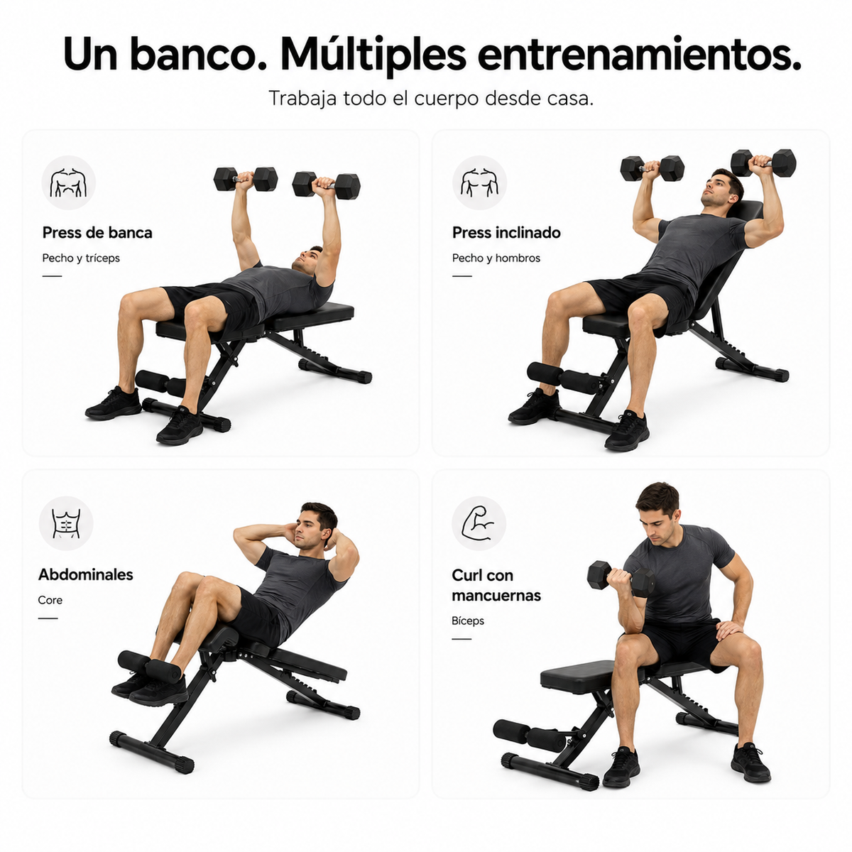 Panca palestra pieghevole schienale regolabile 7 posizioni