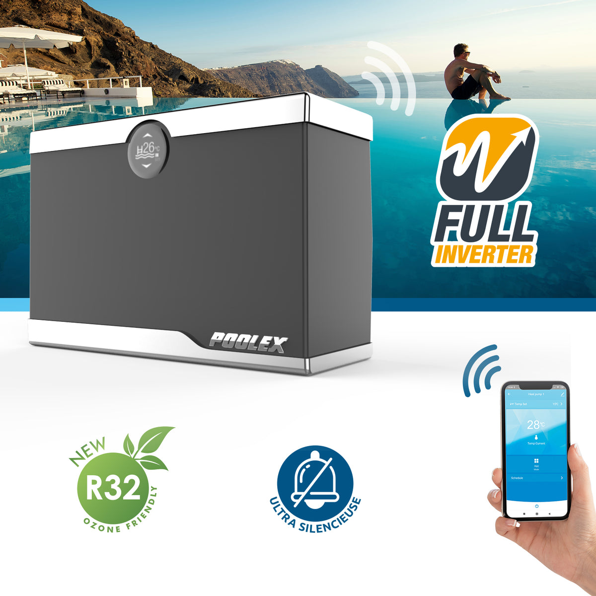 Poolex - Silent Max Full Inverter Wärmepumpe für Pool