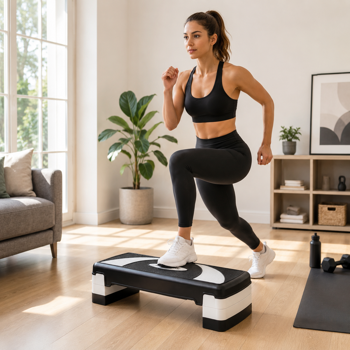 Step aerobico regolabile con 3 altezze e superficie antiscivolo