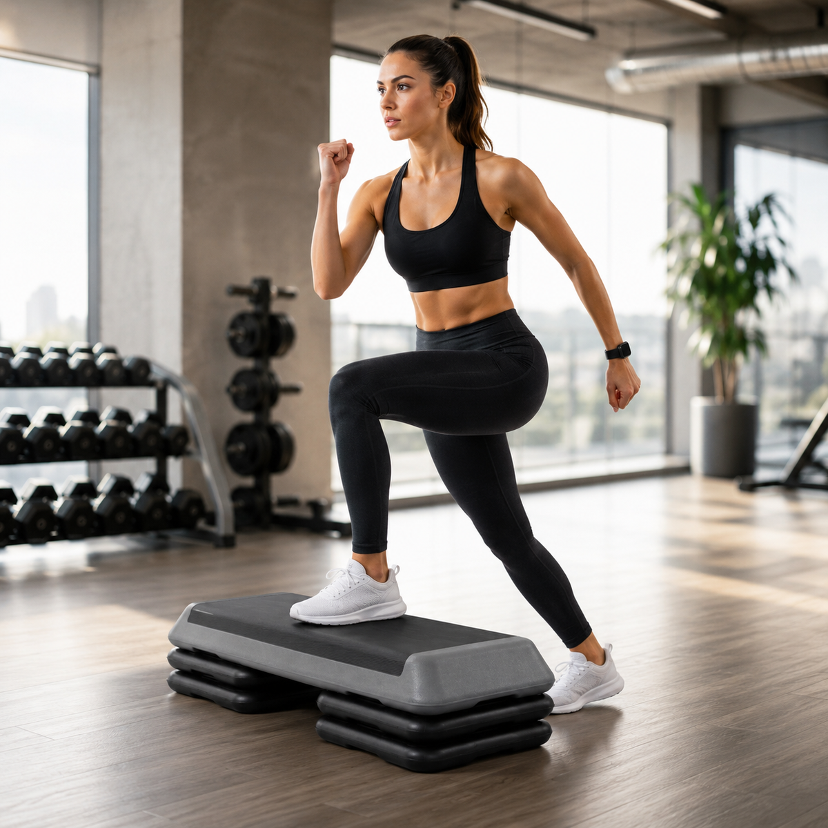 Panca step aerobico regolabile antiscivolo