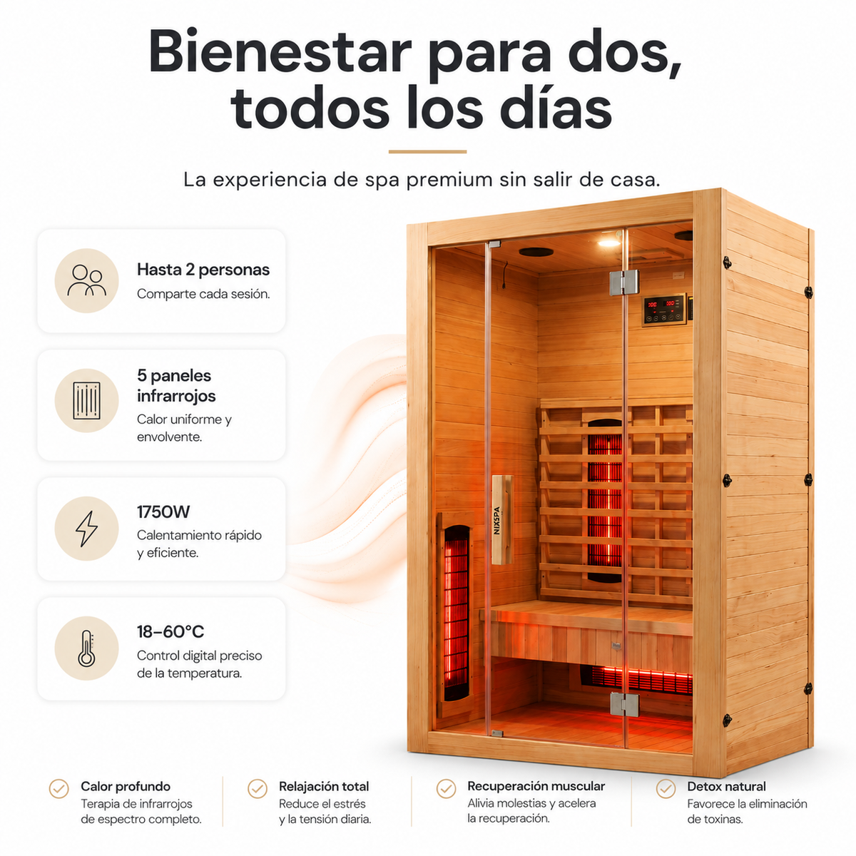 Infrarotsauna für zu Hause für 2 Personen