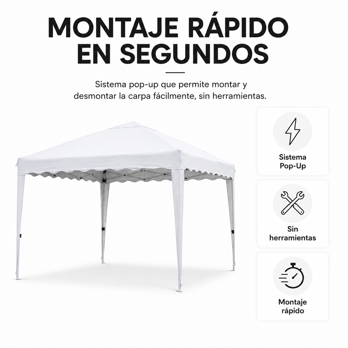 Carpa Impermeable 3x3 m Plegable