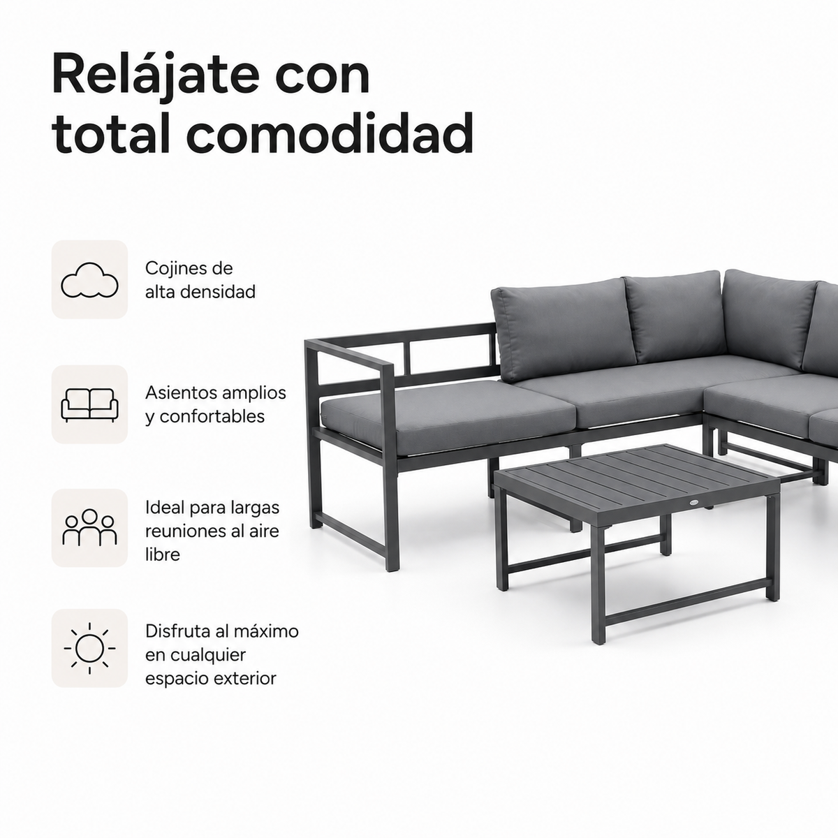 Modulares Ecksofa Gartenset Aluminium Anthrazit