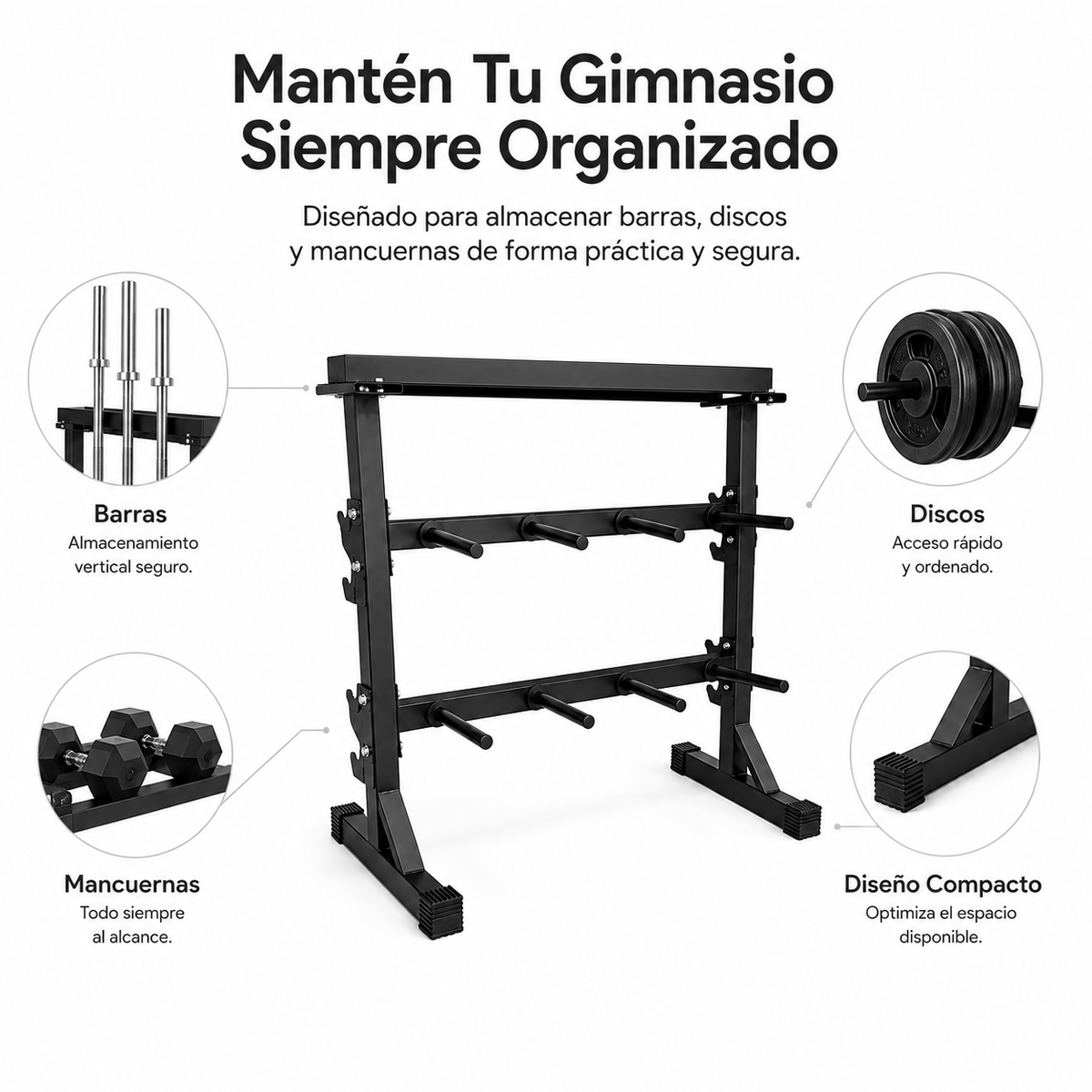 Supporto per manubri e bilancieri rack per palestra in casa