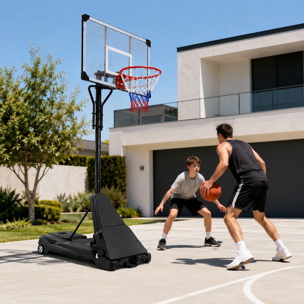 Panier de basket portable avec hauteur réglable 2,45-3,05 m