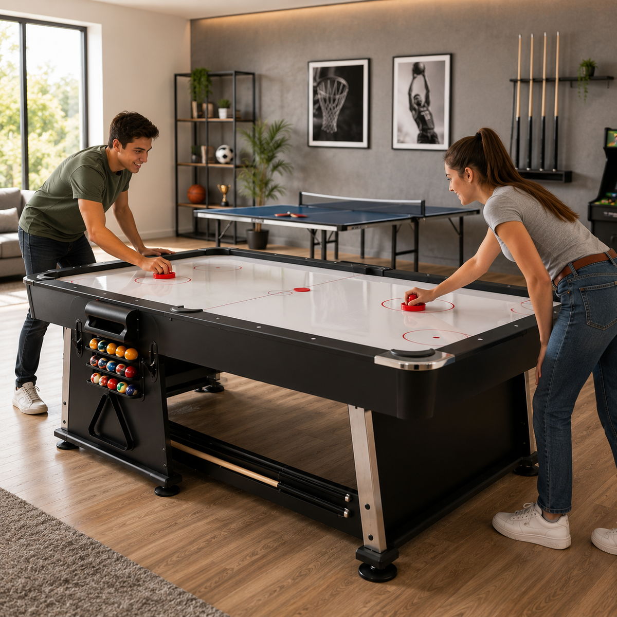 Table multijeux 3 en 1 billard et ping-pong 210 cm