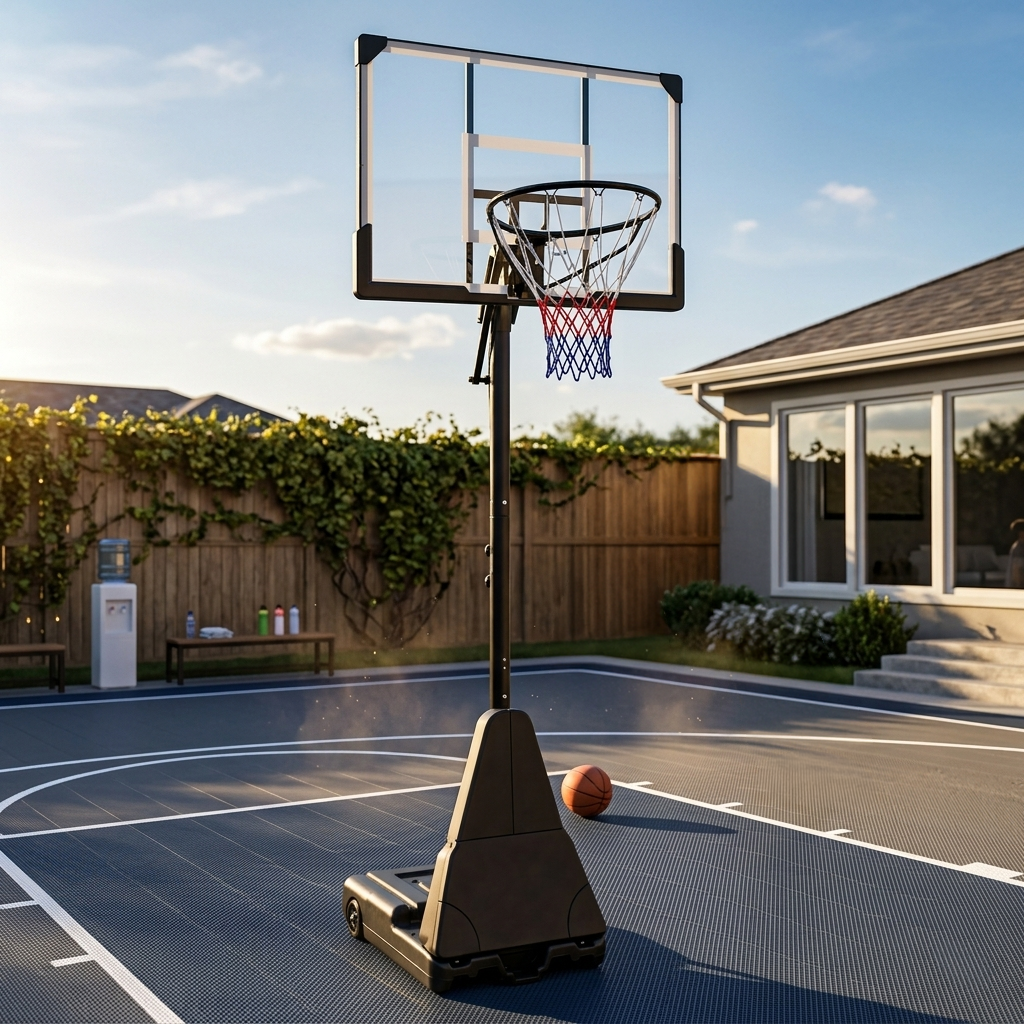 Tabela de basquetebol exterior regulável 2,45-3,1 m com rodas