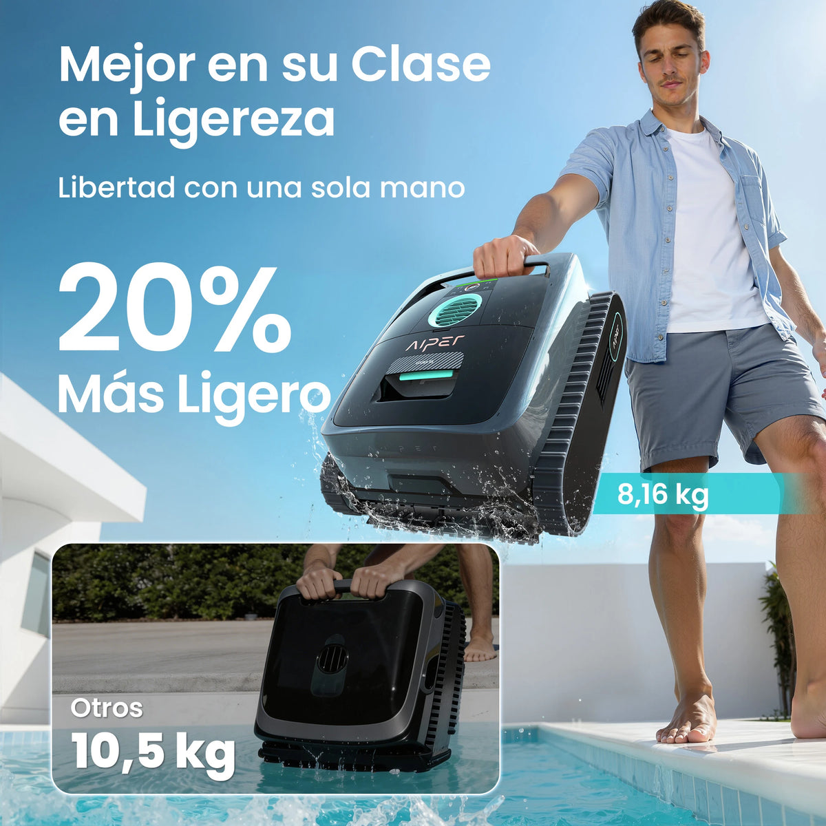 Aiper Scuba S3 Robot Limpiafondos de piscina de batería sin cable