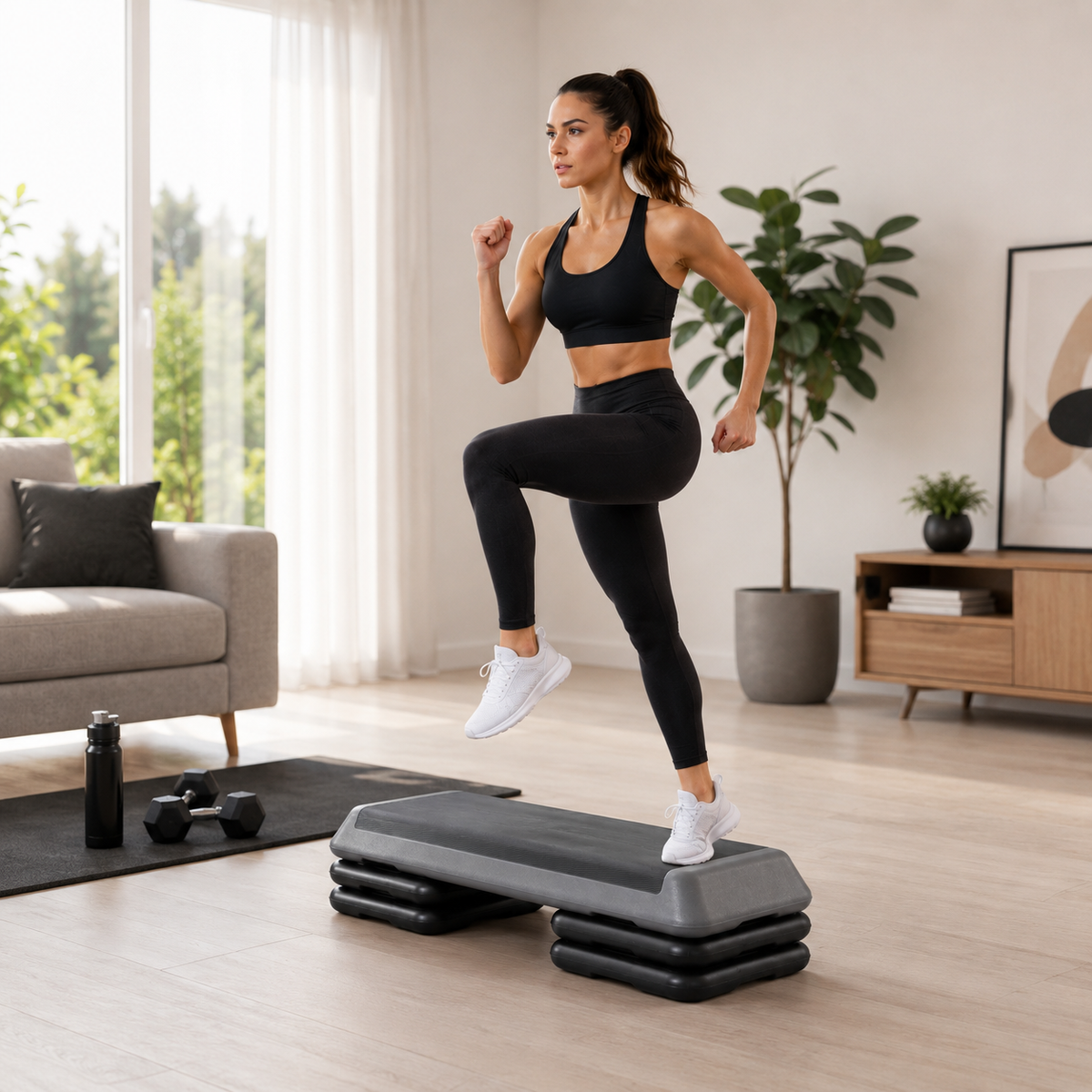 Panca step aerobico regolabile antiscivolo