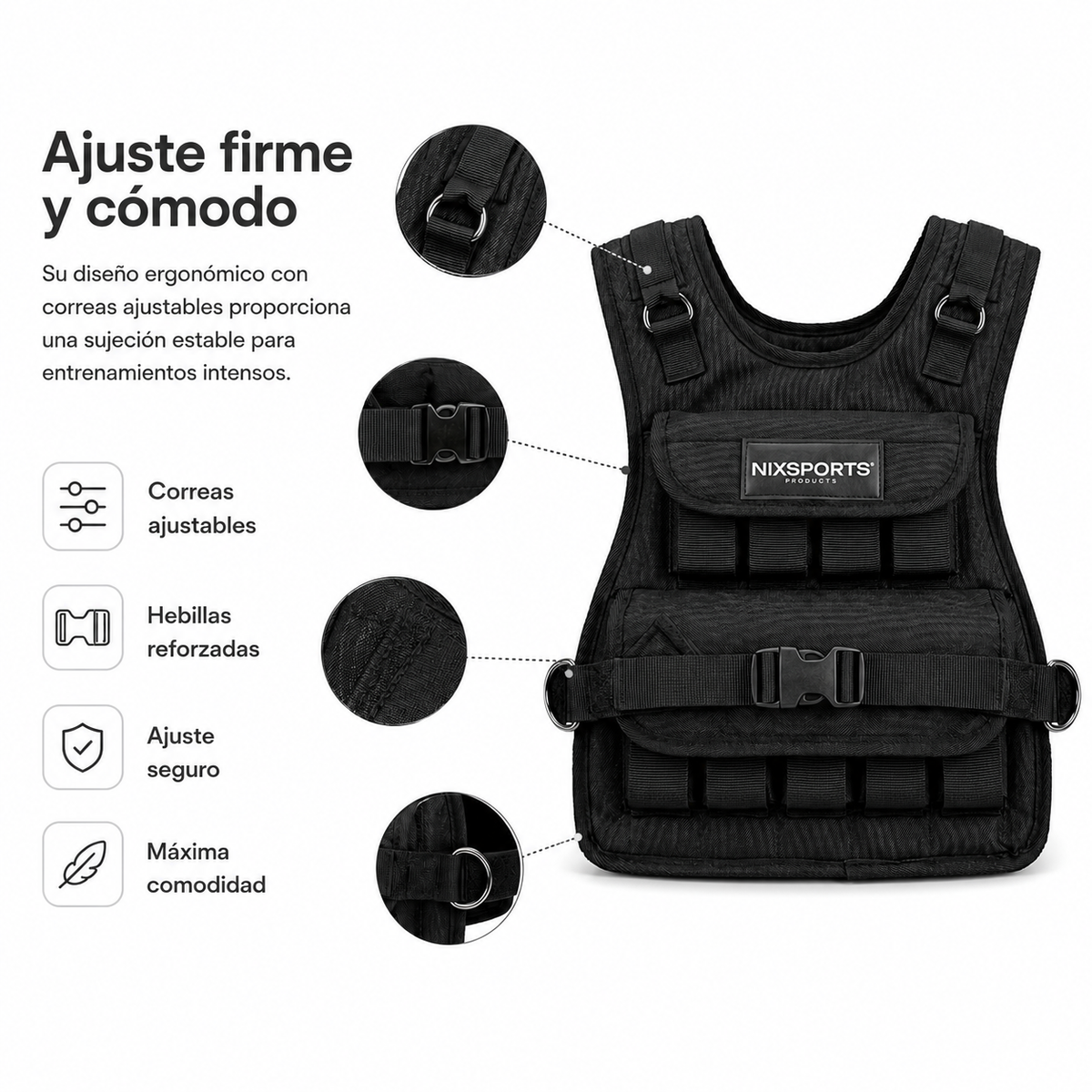 Chaleco Lastrado Ajustable Para Entrenamiento Fitness Running