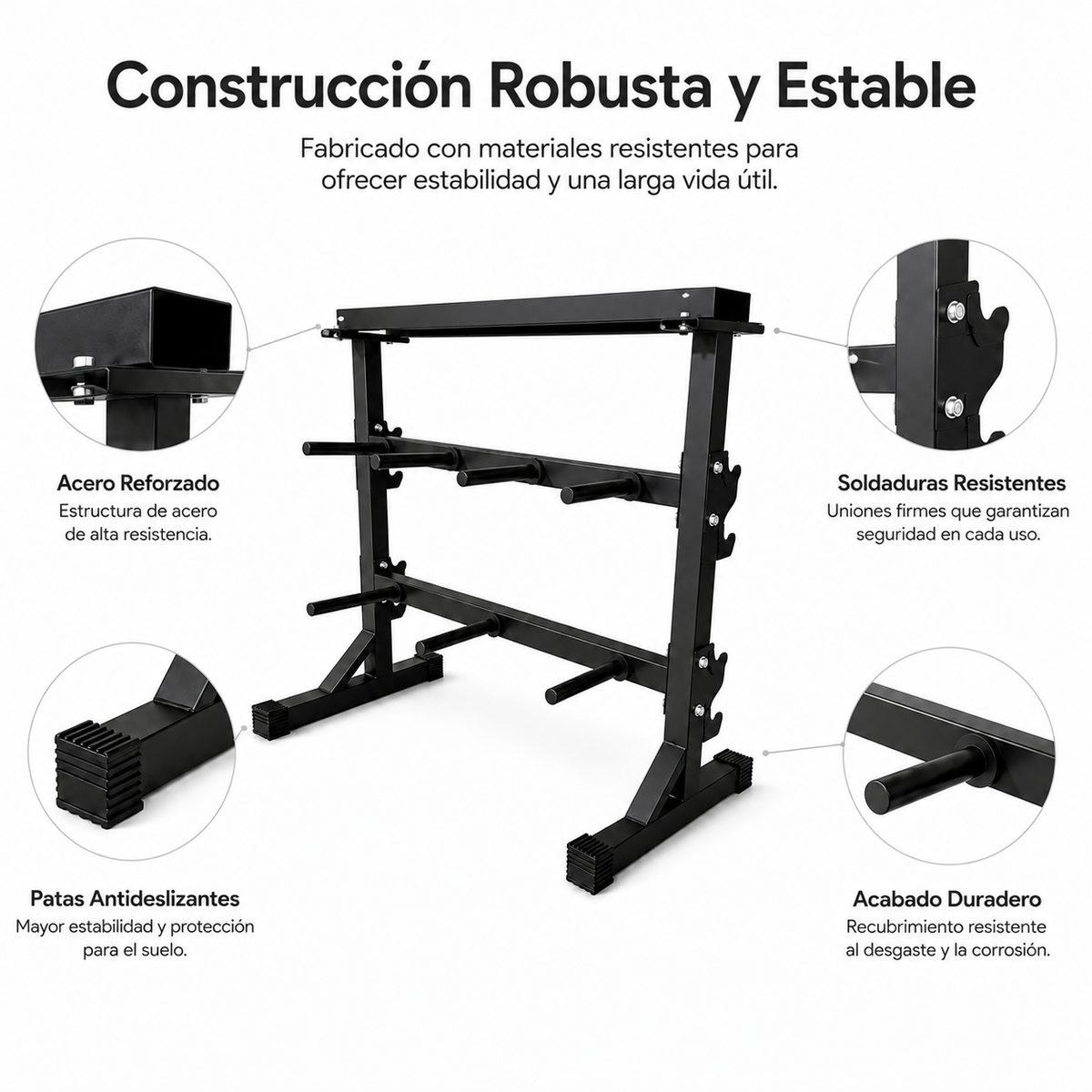 Supporto per manubri e bilancieri rack per palestra in casa