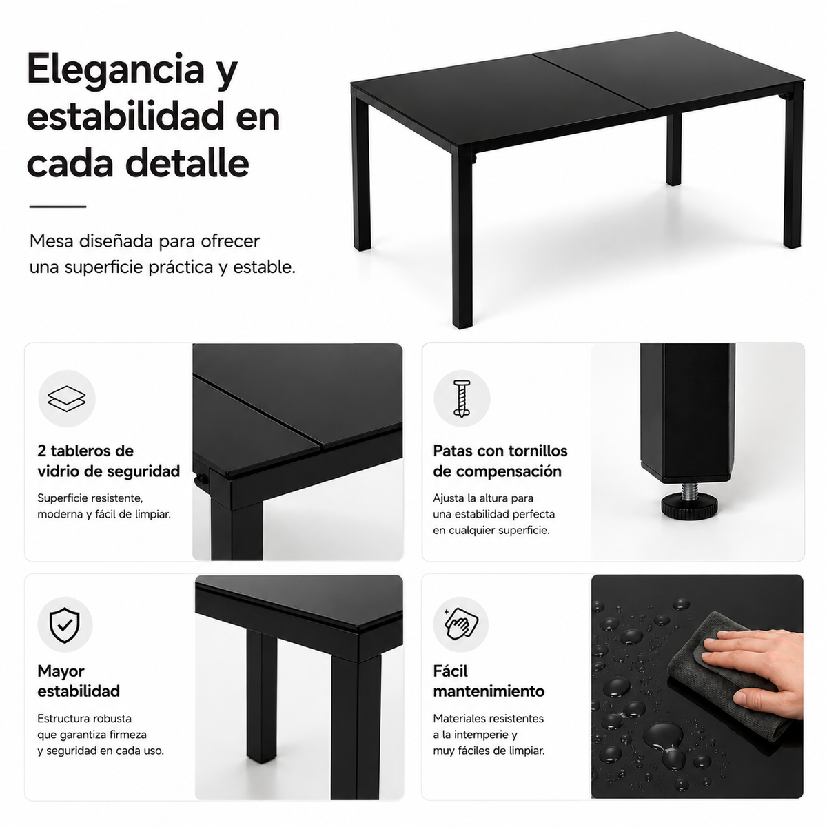 Conjunto de Jardim com Cadeiras Reclináveis 7 Peças Mesa de Vidro