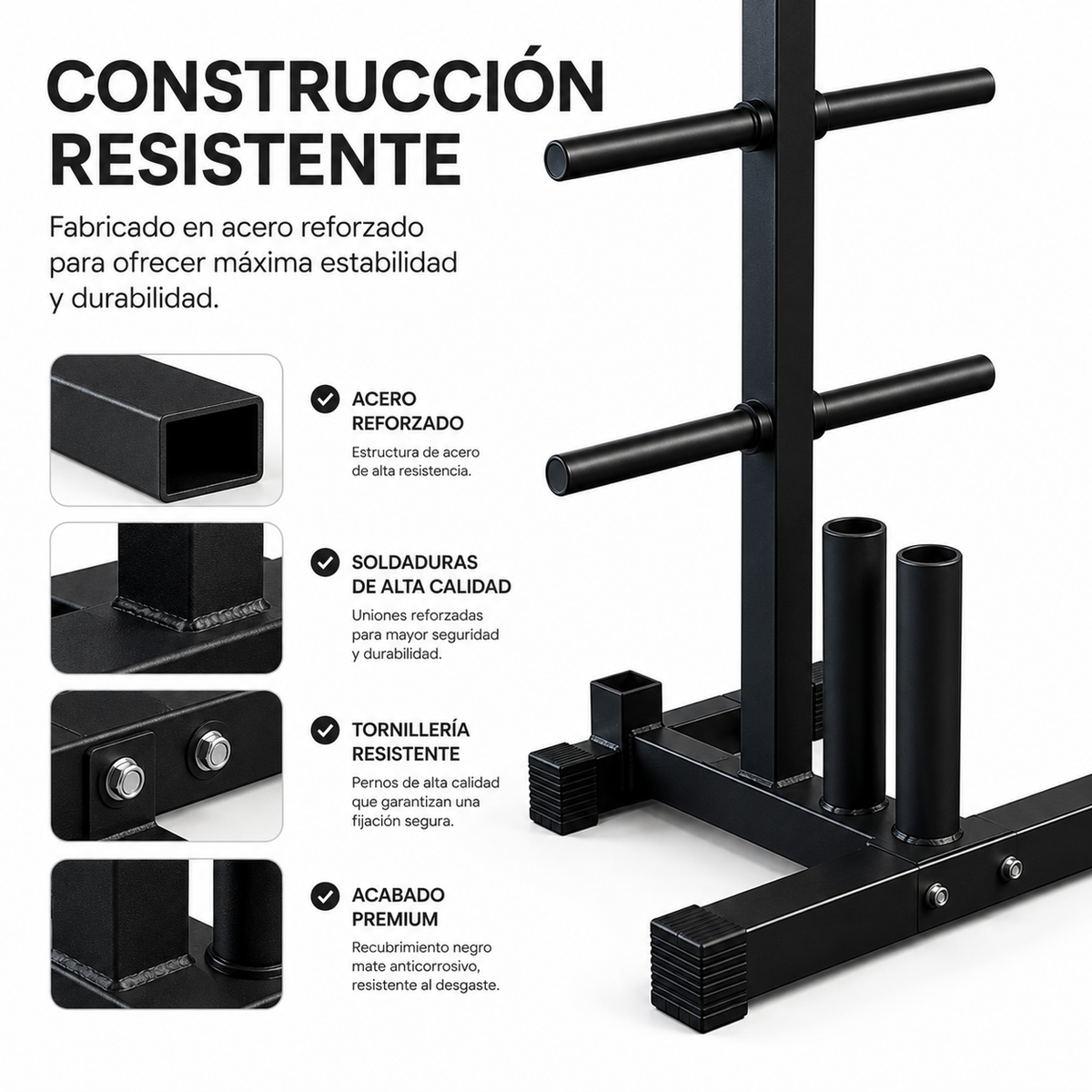 Soporte Ajustable Organizador Discos y Barras
