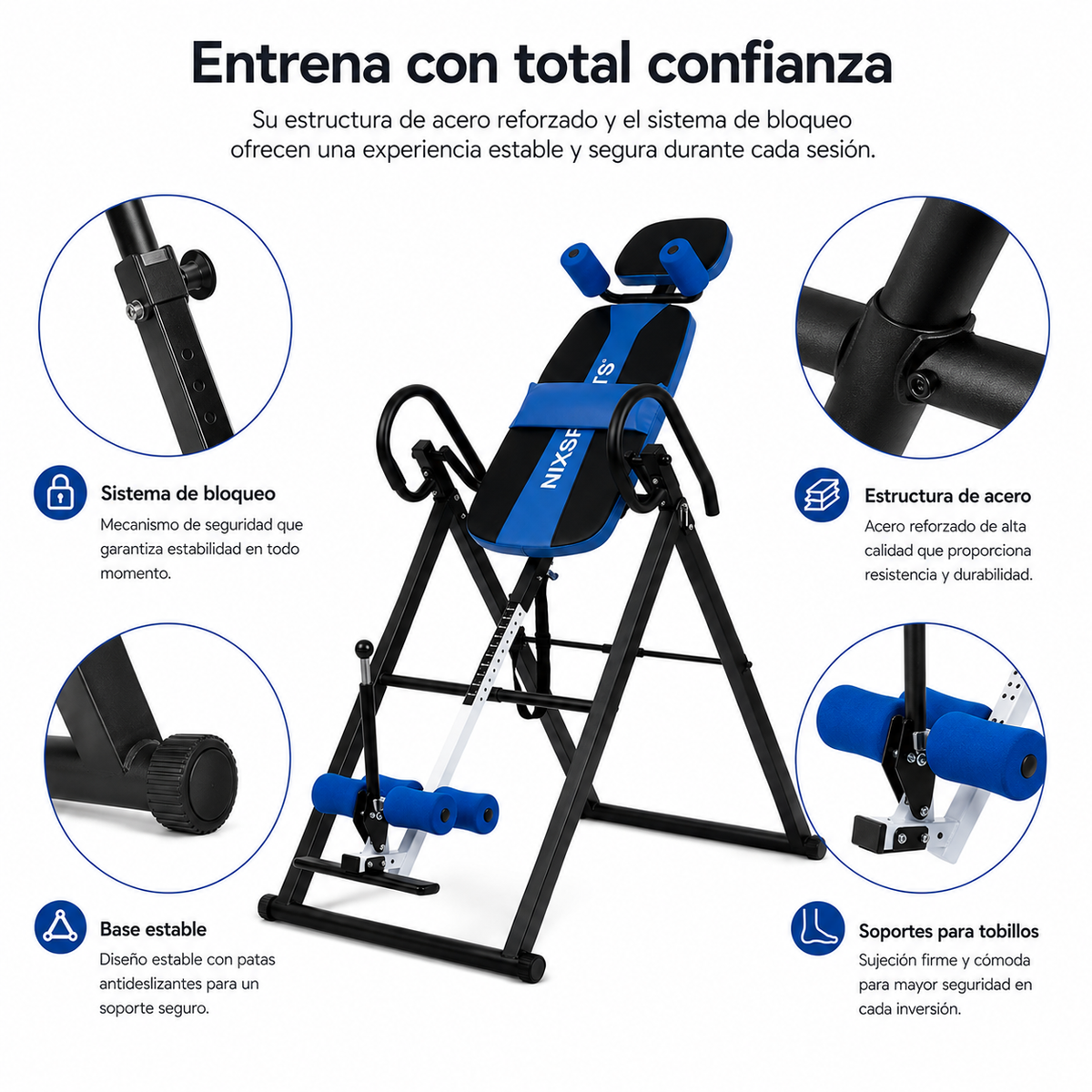 Tabla De Inversión Plegable Con Inclinación Ajustable Y Respaldo Ergonómico