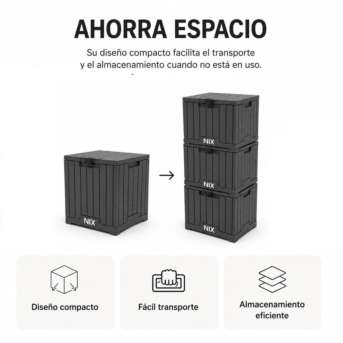 Baú De Armazenamento Exterior Impermeável 130 L Com Tampa Reforçada