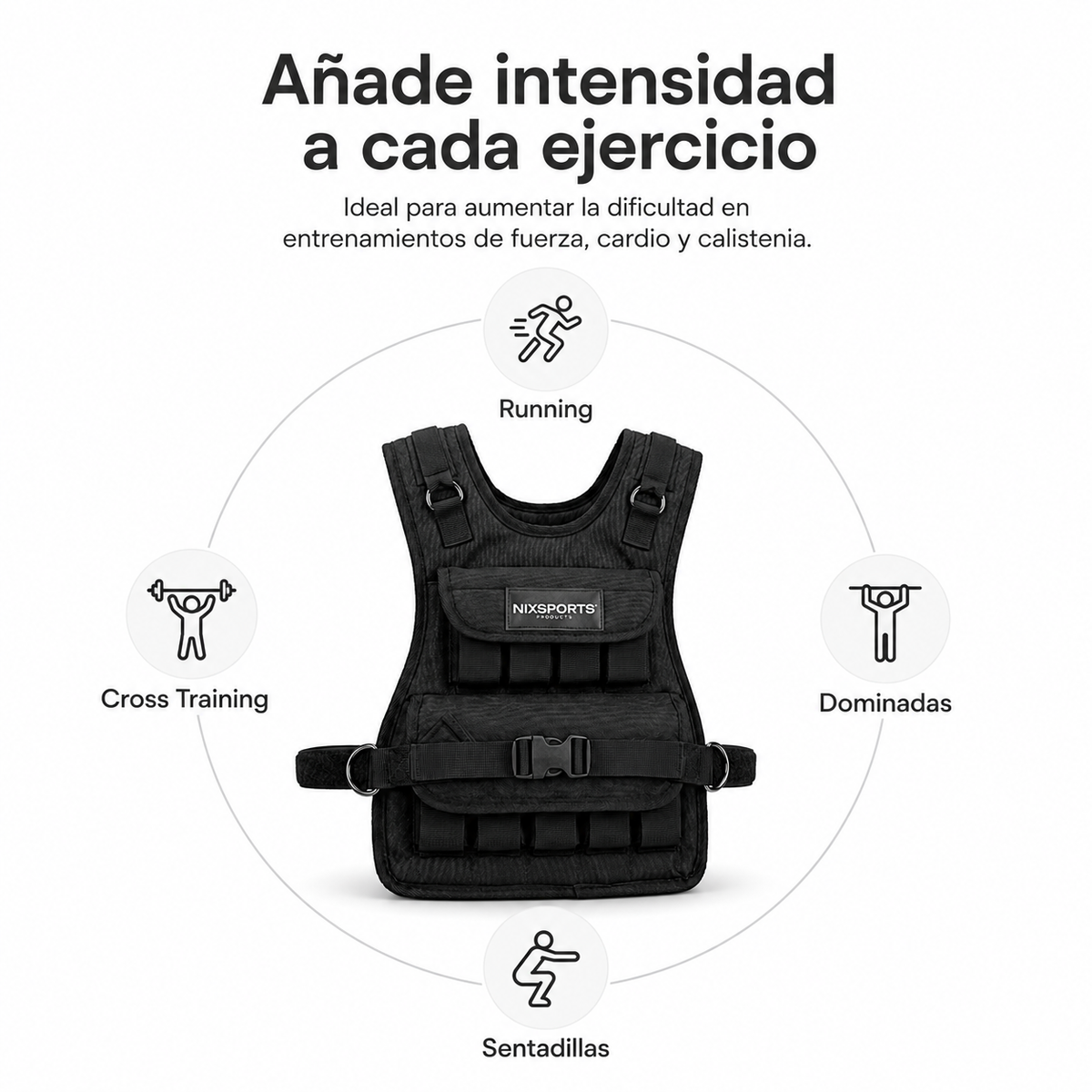 Chaleco Lastrado Ajustable Para Entrenamiento Fitness Running