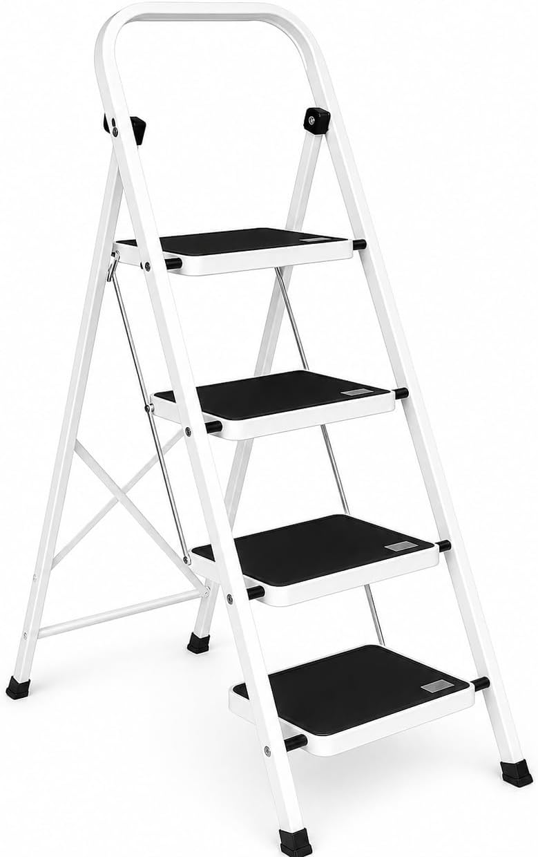 Escalera Plegable 4 Peldaños Con Plataforma Antideslizante