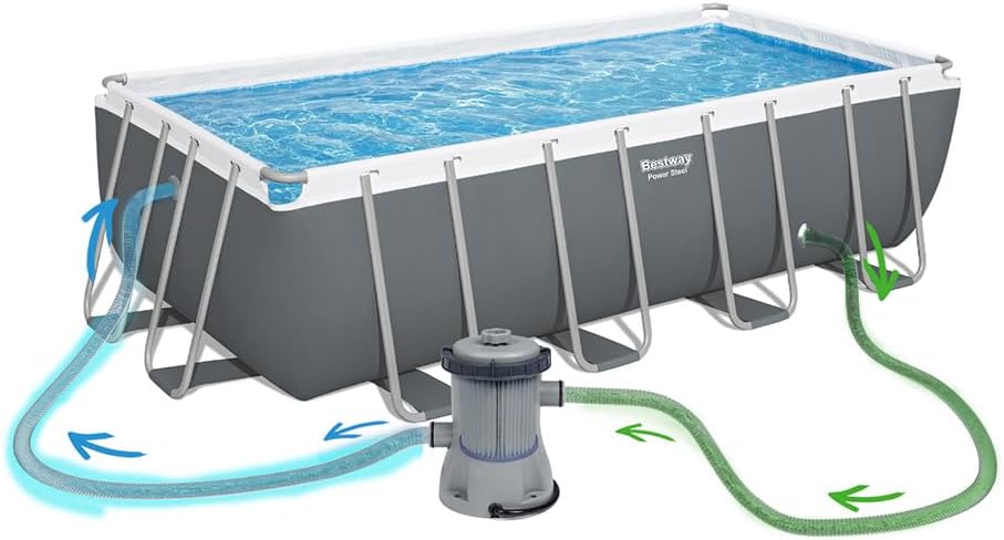 Bestway – Power Steel piscina desmontable rectangular (488 × 244 × 122 cm)