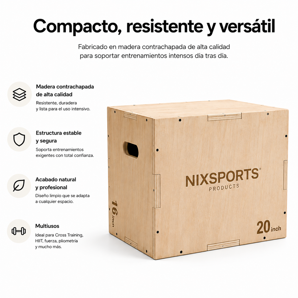 Cajón Pliométrico De Madera Tres Alturas