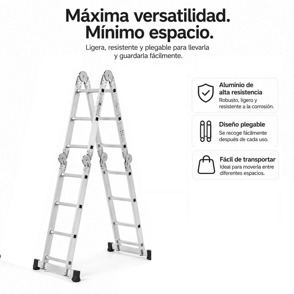 Scala in Alluminio Multiposizione 4 in 1 Pieghevole