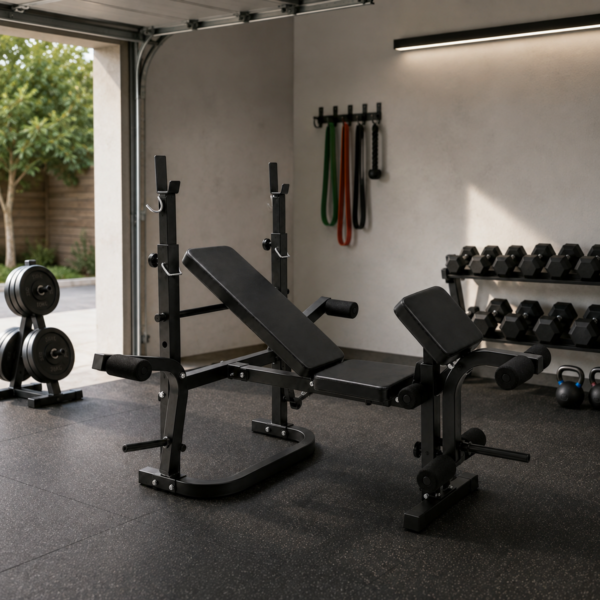 Banc de musculation avec support de barre réglable presse à banc