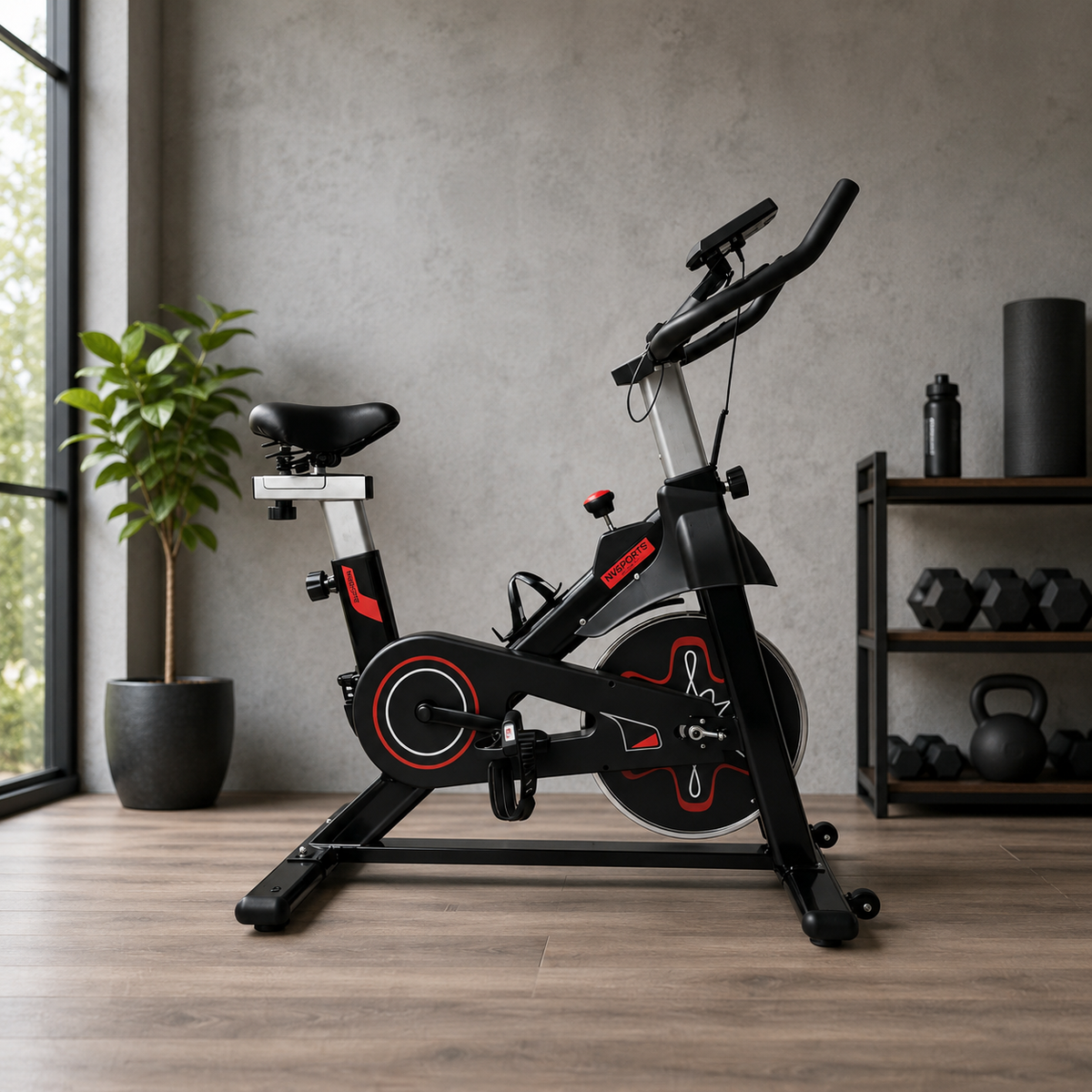 Bicicleta Estática de Spinning con Resistencia Ajustable y Pantalla LCD