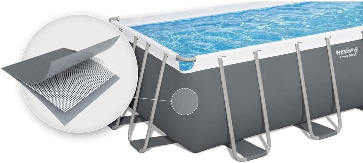 Bestway – Power Steel piscina desmontable rectangular (488 × 244 × 122 cm)