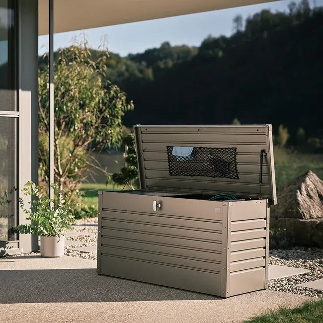 Biohort – Metalltruhe für Außenbereich Quarzgrau Metallic