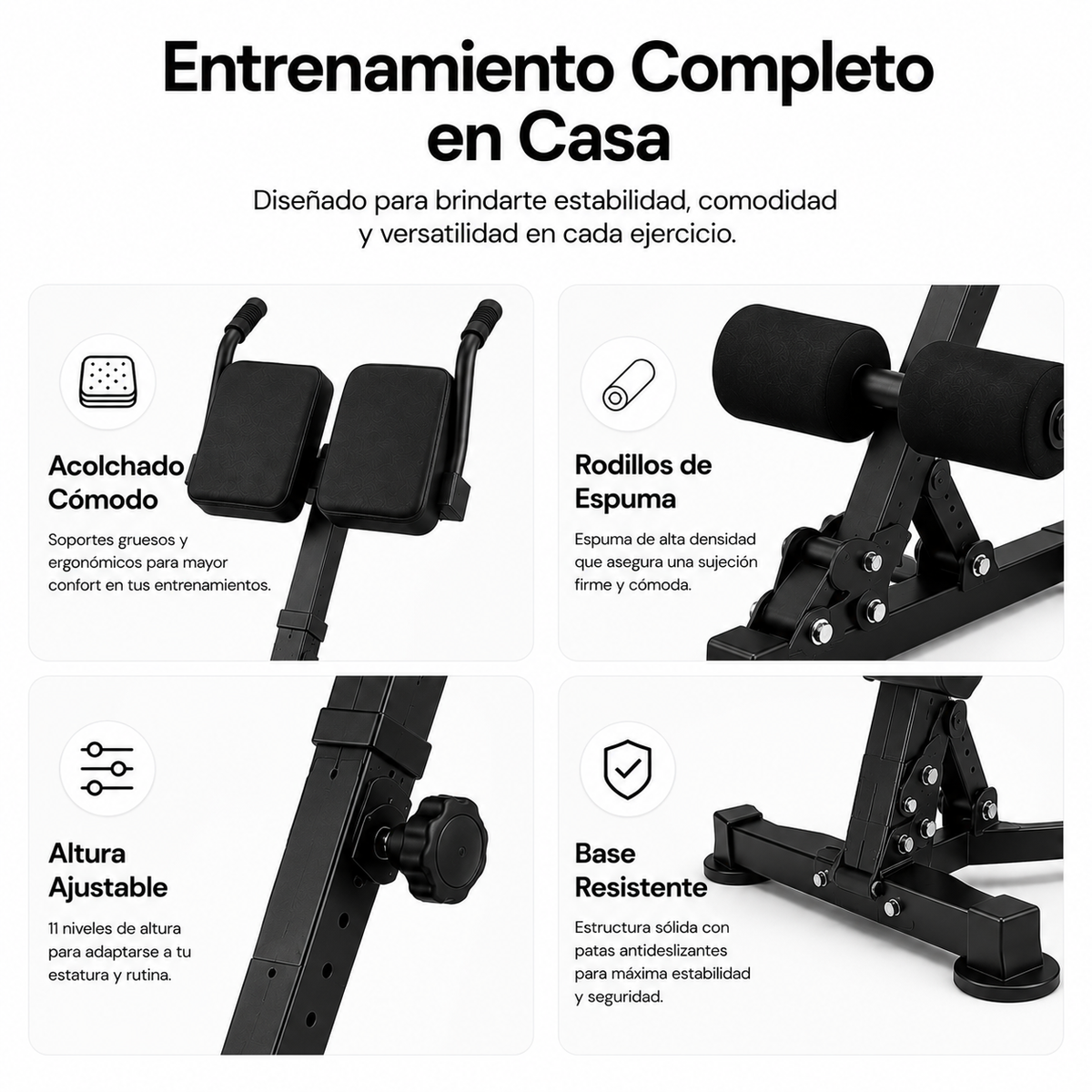 Banco de Hiperextensiones Ajustable Multifunción Cabra Romana