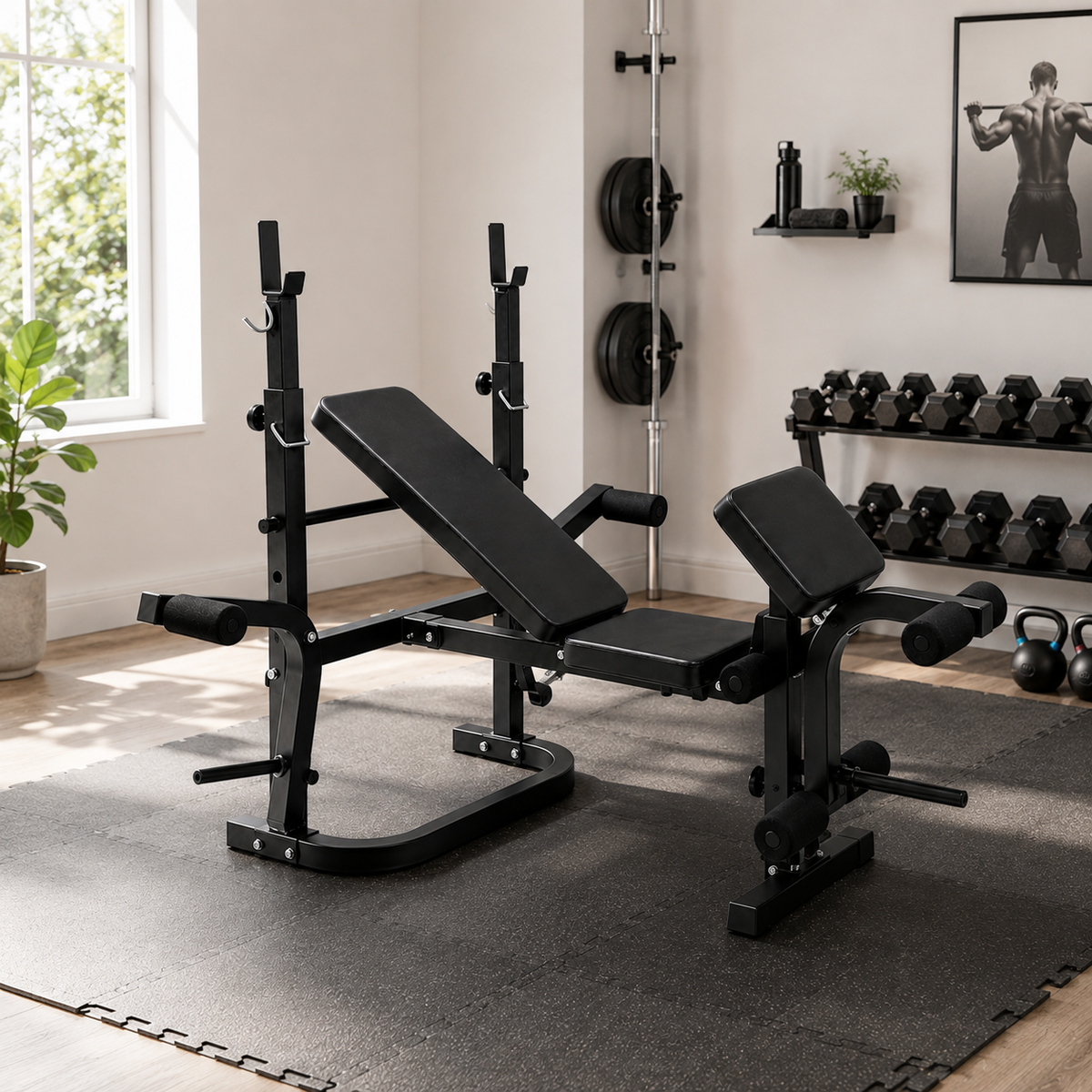 Banc de musculation avec support de barre réglable presse à banc