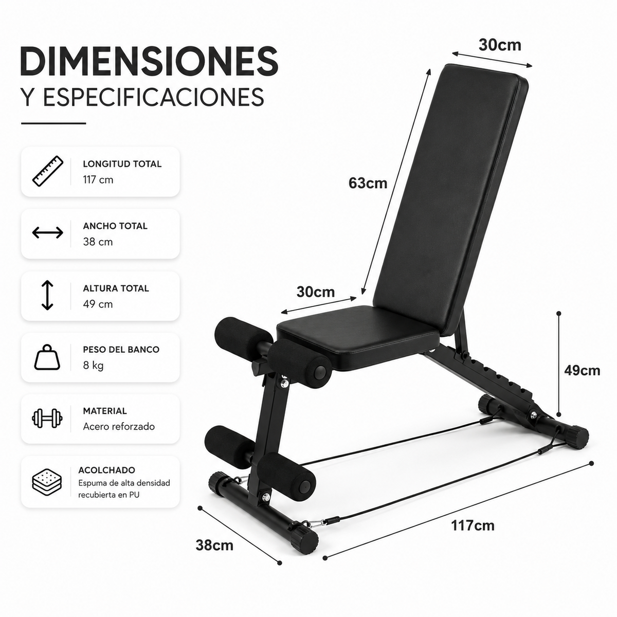 Panca palestra pieghevole 120 kg