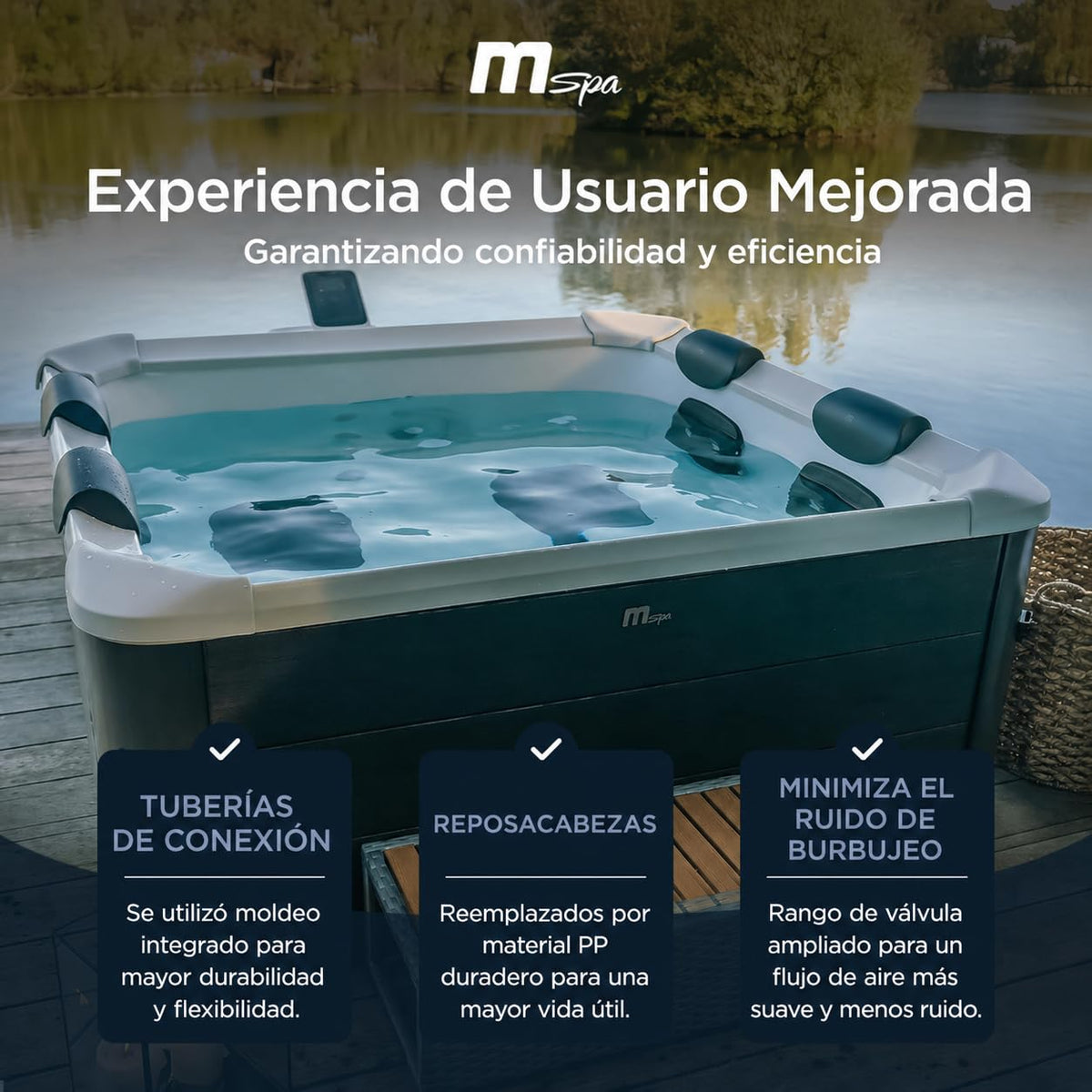 Mspa - Vierkante vaste spa Oslo voor 4-6 personen