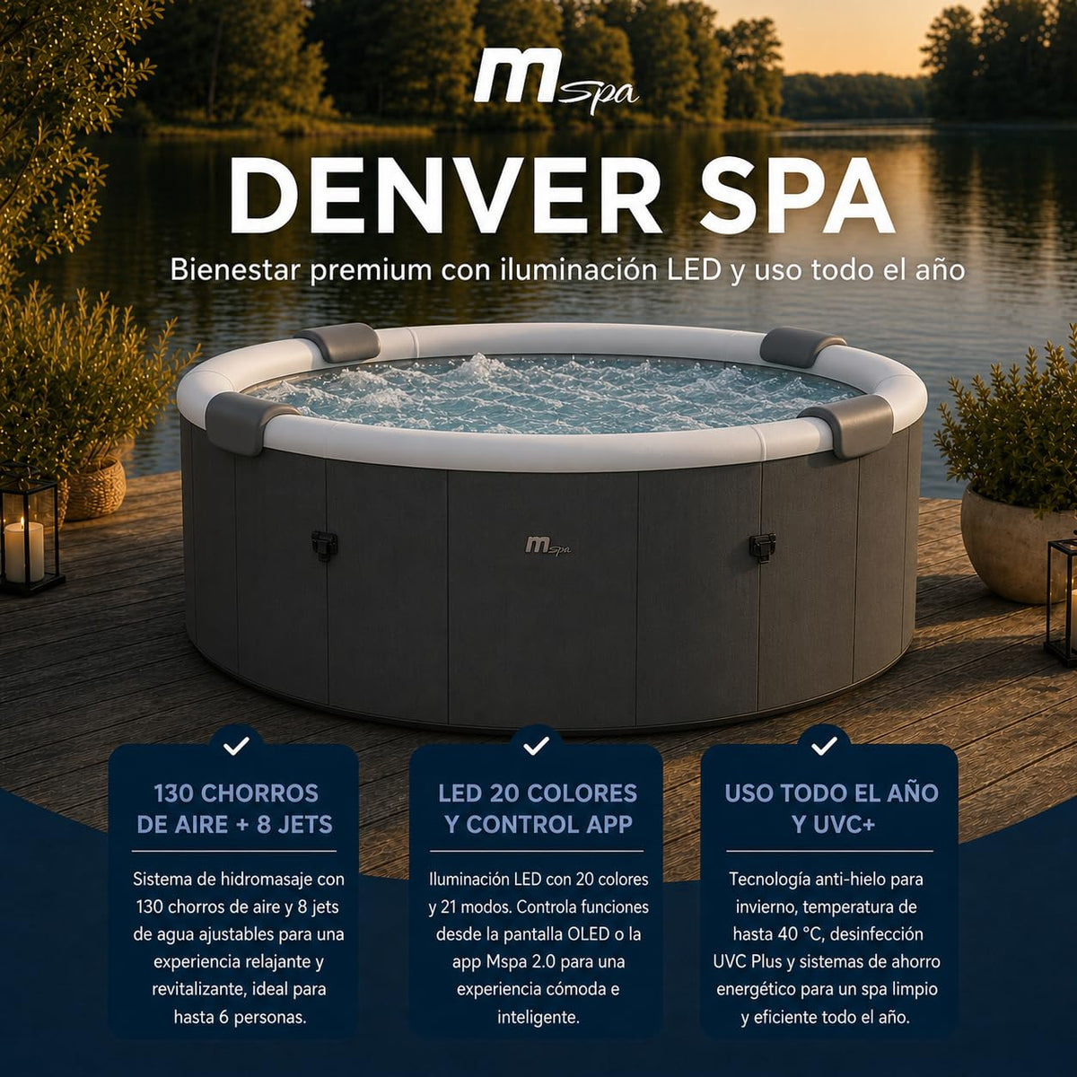 Mspa - Spa rígido circular Denver 4–6 personas