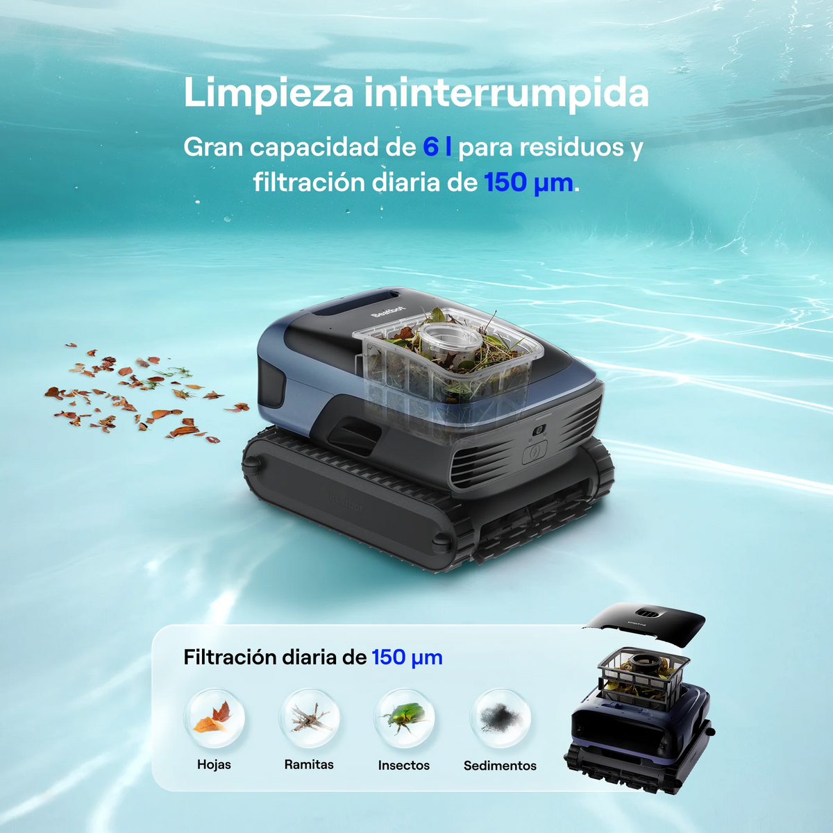 Beatbot Sora P7 Robô limpa-fundos sem fio para piscina