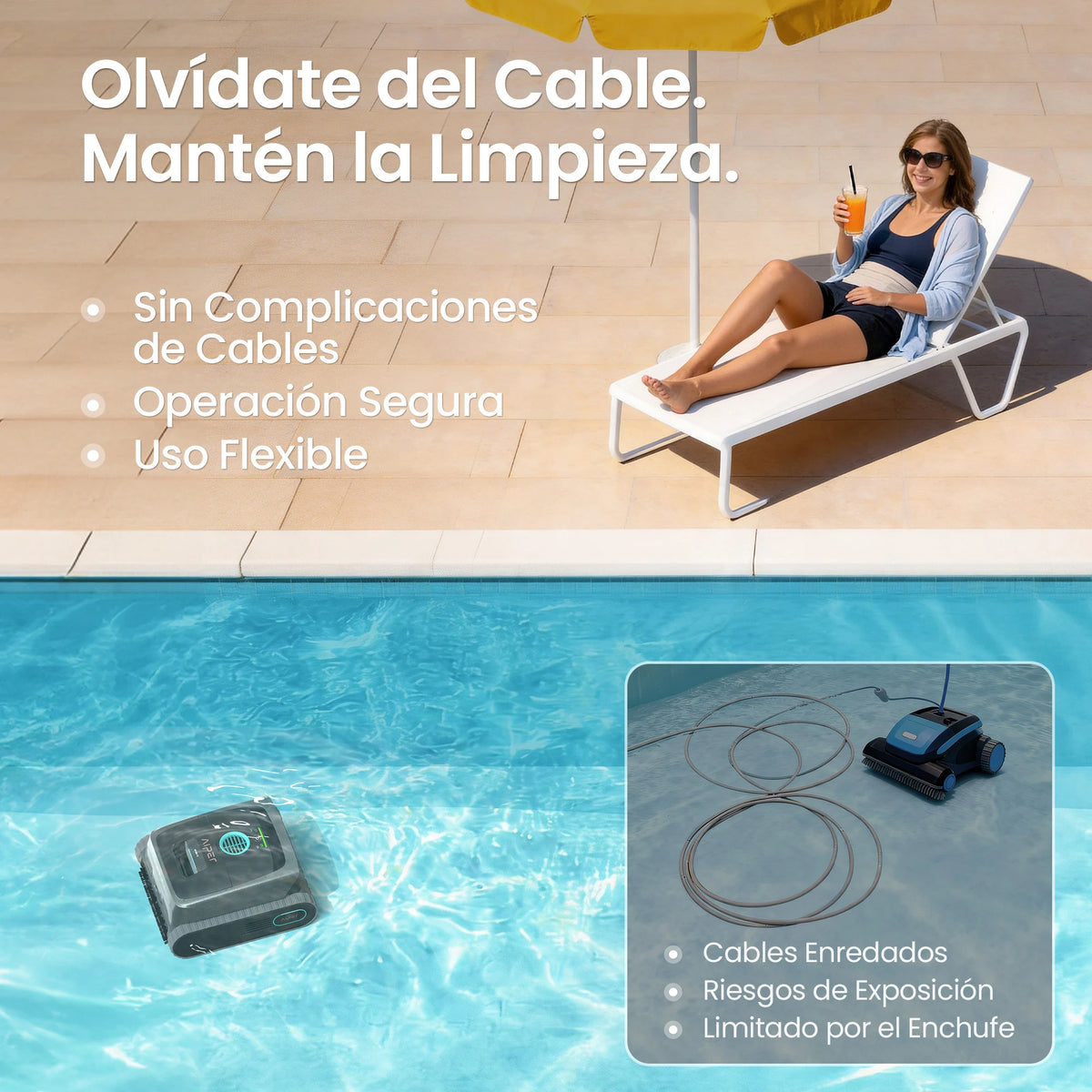 Aiper Scuba S3 Robot Limpiafondos de piscina de batería sin cable