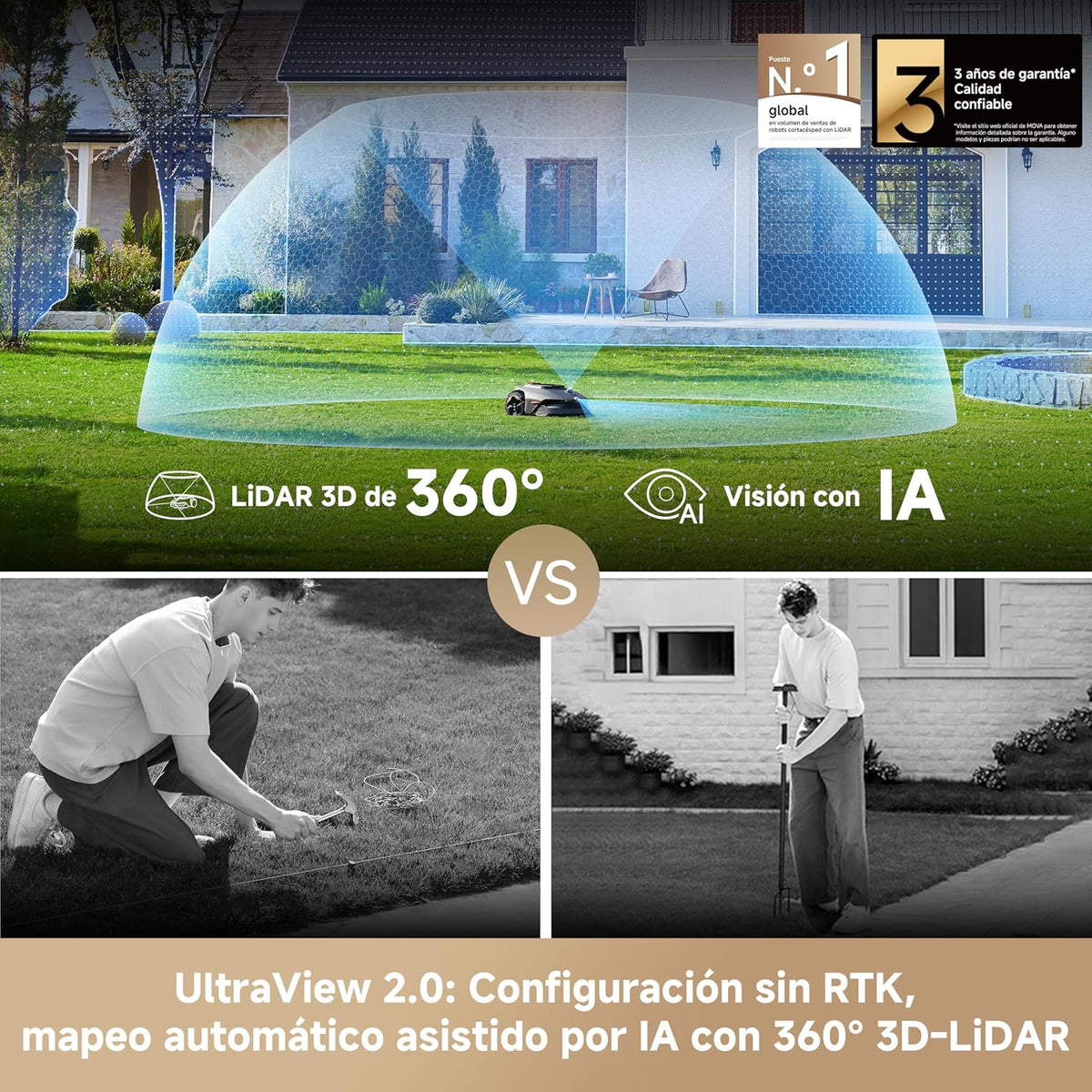 Mova – LiDAX Ultra 1200 robot cortacésped sin cable perimetral