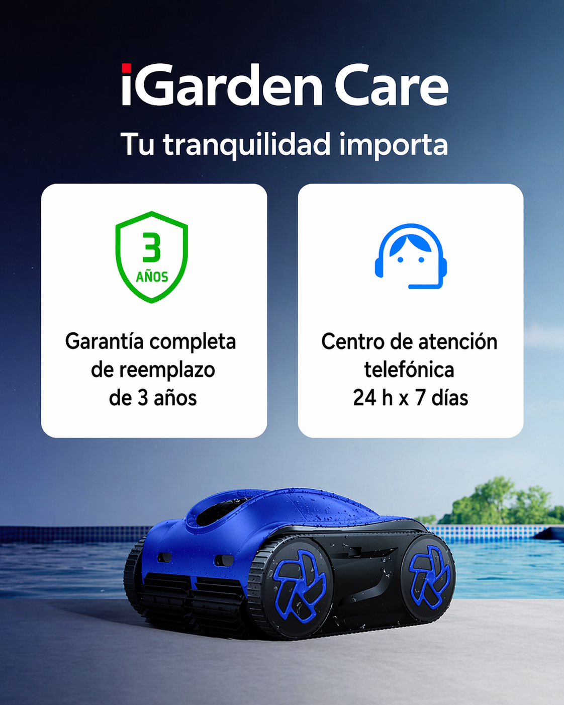 iGarden K40 robot limpiafondos de piscina sin cable automático