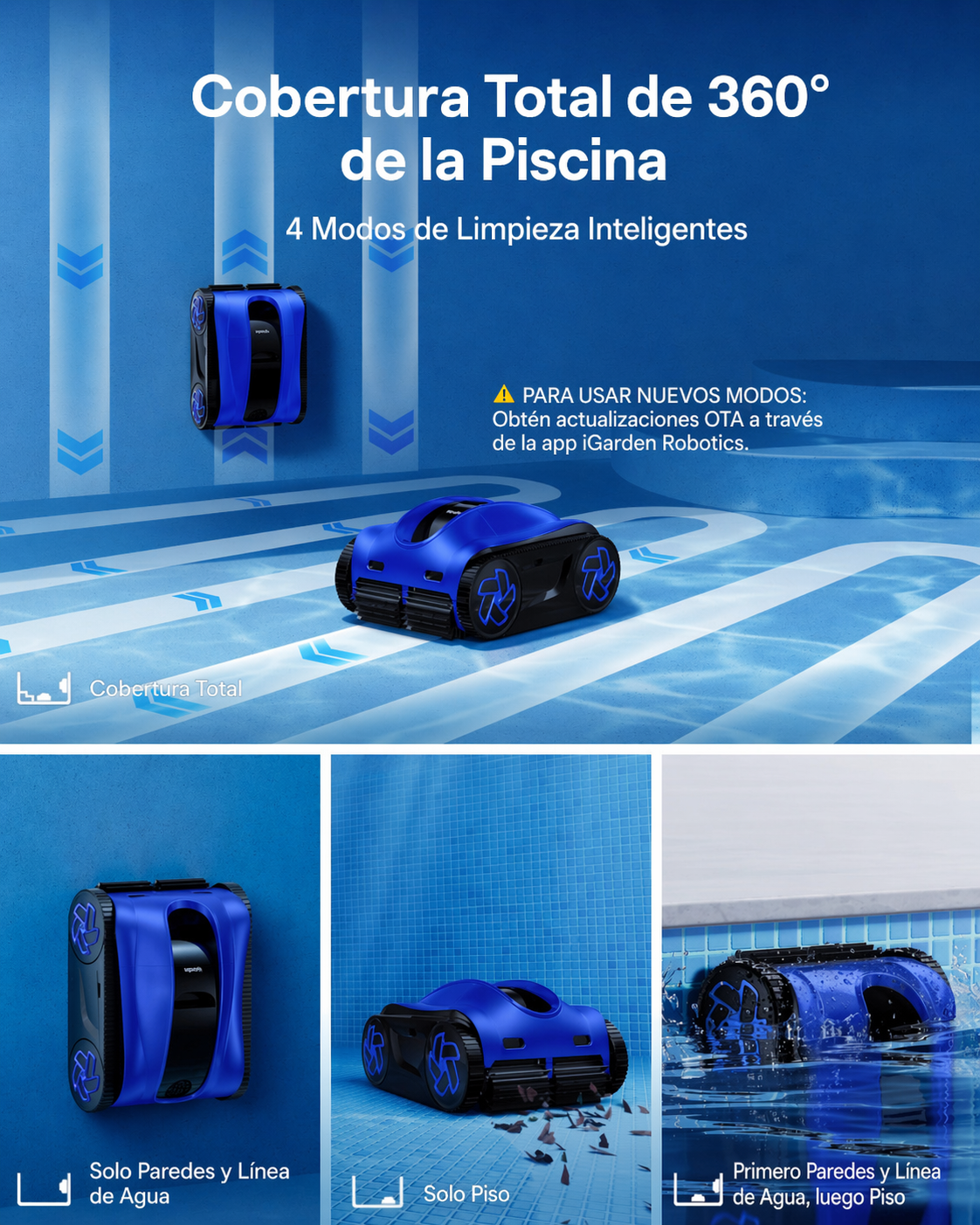 iGarden K40 robot limpiafondos de piscina sin cable automático