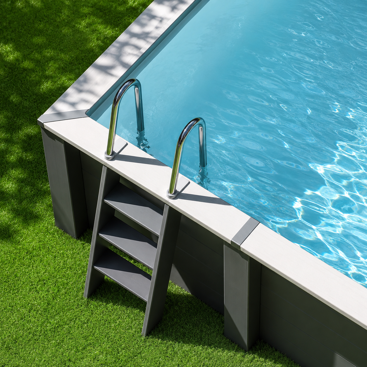 Piscina elevada de composite Gre cuadrada KPCOR28T 315 × 315 × 96 cm
