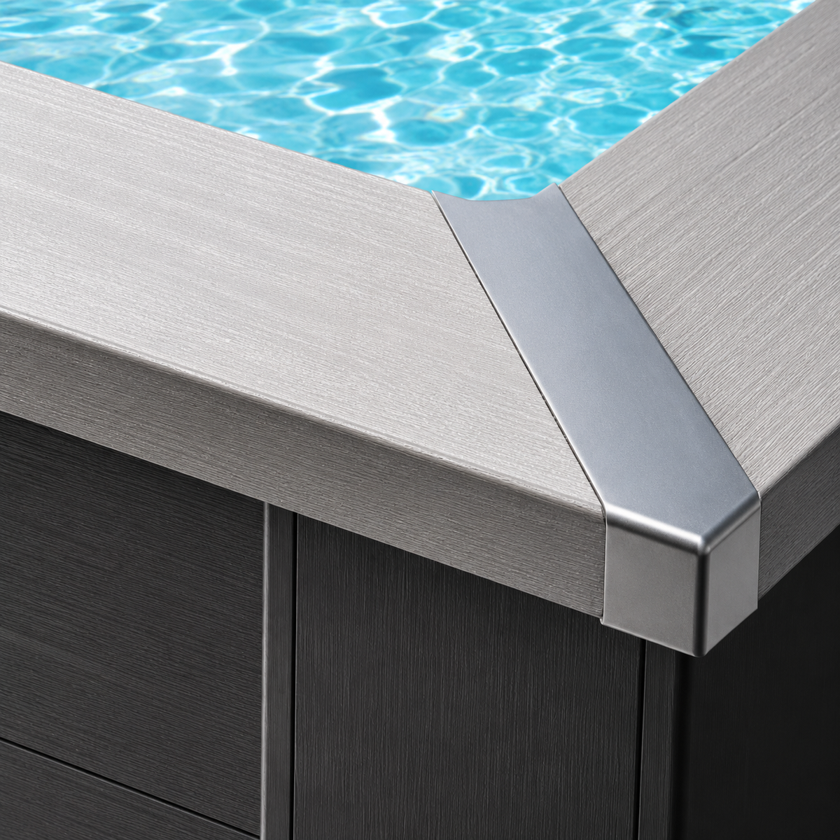 Piscina elevada de composite Gre cuadrada KPCOR28T 315 × 315 × 96 cm