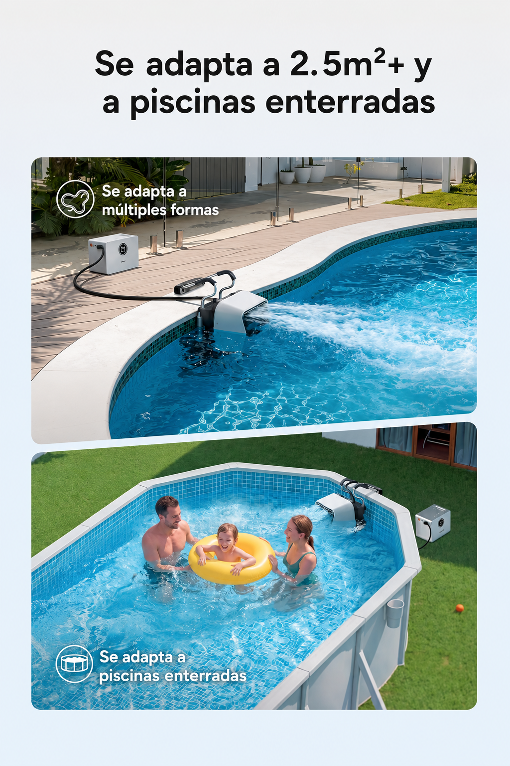 iGarden Swim Jet 5 Horas Máquina de Contracorriente Portátil para Piscina sin Obras
