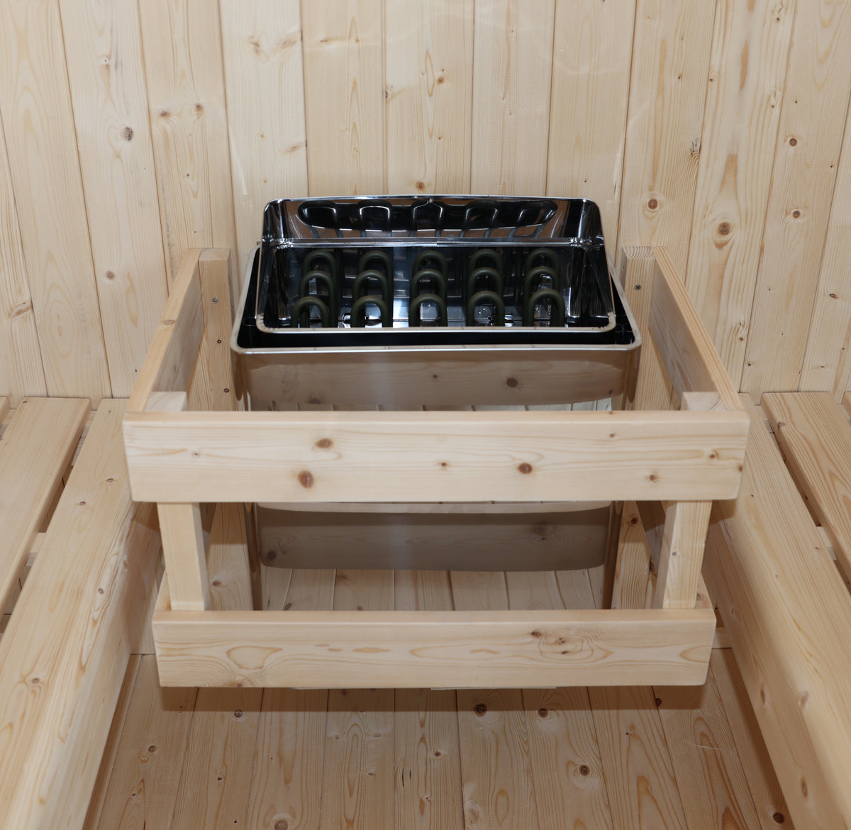 Sauna panoramica da esterno a cubo per giardino per 4-6 persone