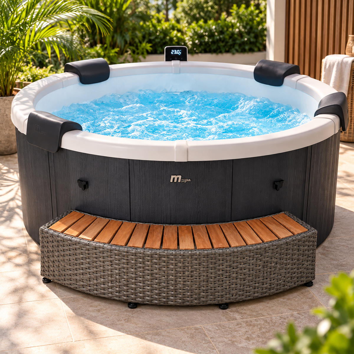 MSpa Wicker Step B0303095 opstapje met rietlook voor spa