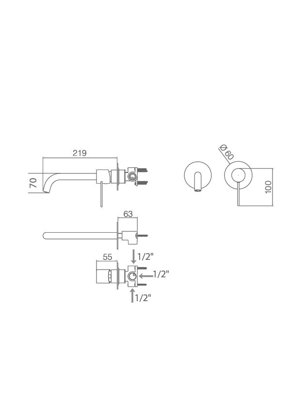 Imex – Moscú grifo monomando de lavabo empotrado (acero S.316)