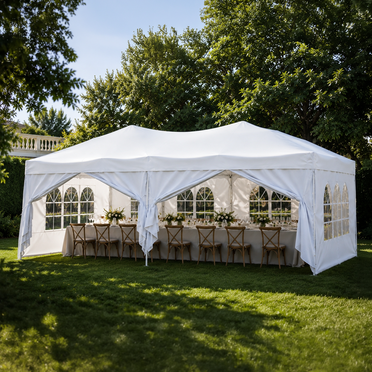 Carpa Plegable 6x3 M Con 6 Paredes Y Estructura Reforzada