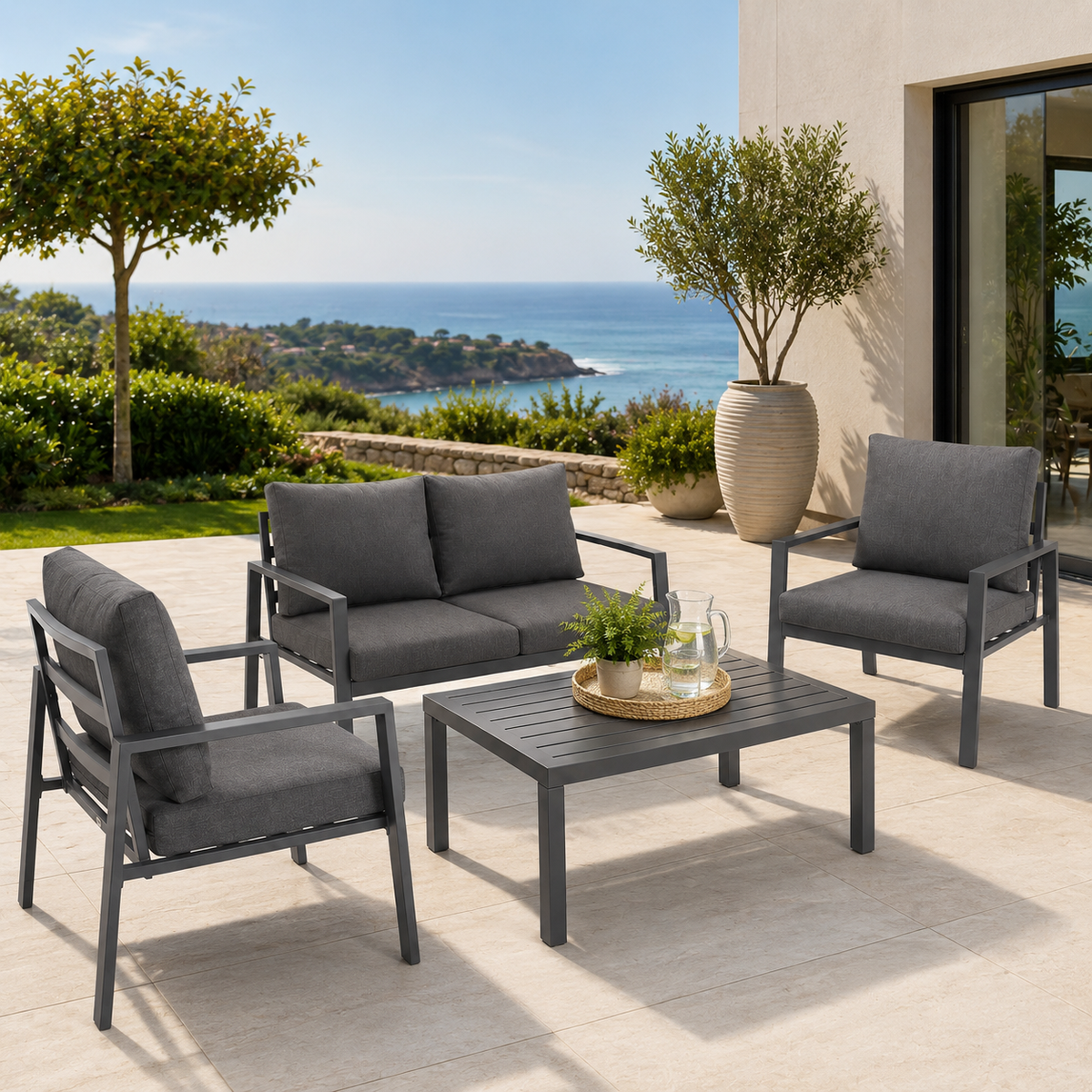 Conjunto de Jardín Antracita 4 Piezas