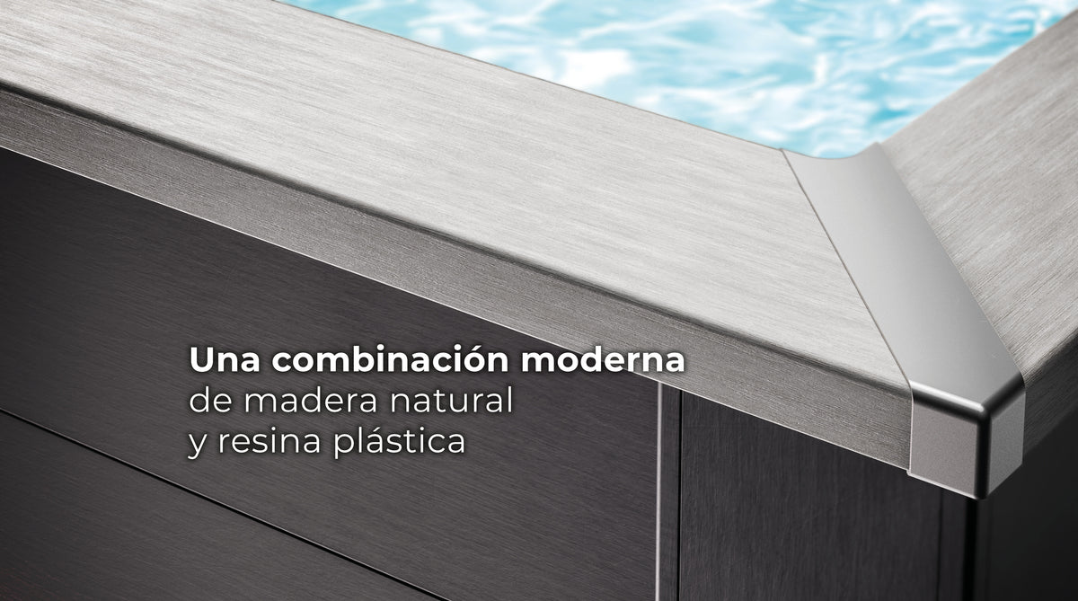 Piscina elevada de composite Gre rectangular KPCOR60LT con iluminación LED (606 × 326 × 124 cm)